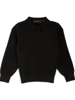 Essentials Kids' Polo Sweater In Black