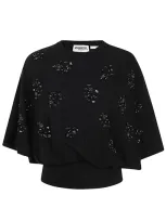 Essentiel Antwerp Gingo Embroidered Top In Black