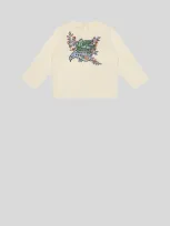 Etro Embroidered T-shirt For Babies In Gray