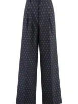 Etro Jacquard Trousers In Blue