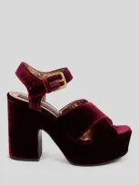 Etro 100mm Velvet Platform Sandals In Red