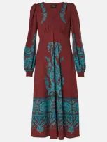 Etro Printed Midi Dress In Red