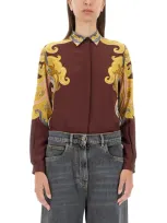 Etro Paisley Shirt In Bordeaux