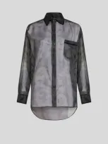 Etro Printed Silk Shirt In Grey