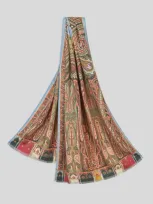 Etro Printed Wool And Silk Scarf In Green