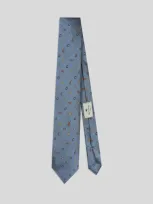 Etro Silk Jacquard Tie In Blue