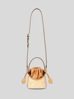 Etro Small Saturno Raffia Bucket Bag In Beige