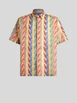 Etro Graphic-print Short-sleeve Shirt In Yellow