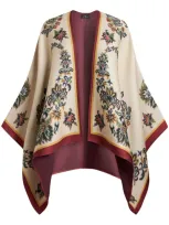 Etro Wool Printed Cape In Neutral