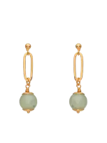 Eva Remenyi Jade Forest Green Earrings In Gold