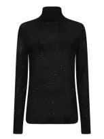 Fabiana Filippi Black Wool Sweater With Sequins