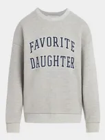 Favorite Daughter Collegiate Cotton Graphic Sweatshirt In Grey Pink