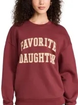 Favorite Daughter Collegiate Cotton Blend Sweatshirt In Sangria Nights