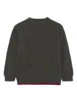 Fay Kids' Ribbed-knit Sweater In Green