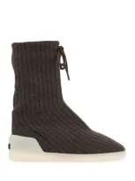 Fear Of God Knit Hi Ankle Boots In Brown