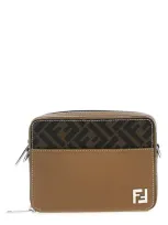 Fendi Camera Case Organizer Squared Ff Crossbody Bag In Beige