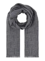 Fendi Embroidered Wool Blend Scarf In F0qa2