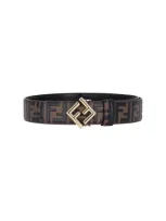 Fendi "ff Diamonds" Reversible Belt In Brown