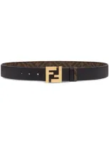 Fendi Ff Motif Reversible Belt In Nerro