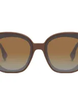 Fendi ' First 63mm Square Sunglasses In Dark Brown/gradient Brown