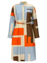 Fendi Maxi Ff Puzzle Dress In Multicolor