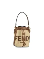 Fendi Mon Tresor Small Bucket Bag In Beige