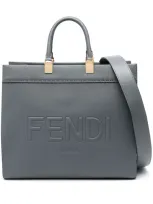 Fendi Sunshine Medium Tote Bag In Blue