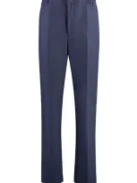 Fendi Virgin Wool Trousers In Blue