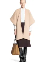 Fendi Woman Beige Coats In Neutral