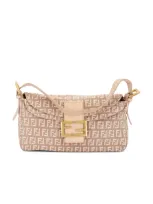 Fendi Zucchino Mama Baguette Shoulder Bag In Pink