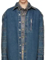 Feng Chen Wang Blue Zip Denim Jacket