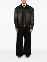 Feng Chen Wang Leather Jacket In Black