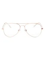 Fifth & Ninth Charlie 53mm Aviator Blue Light Blocking Glasses In Gold