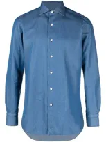 Finamore 1925 Napoli Napoli Cotton Shirt In Blue