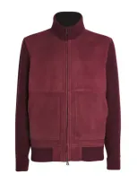 Fioroni Cashmere Cashmere Shearling Hybrid Jacket In Burgundy