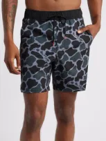 Florence Standard Issue Water Repellent Swim Trunks In Dark Emerald Camo