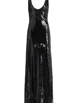 Francoise Nina Sequined Maxi Dress In Black