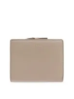 Furla Logo Embossed Bifold Wallet In Beige