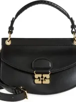 Ganni Apo-g Leather Crossbody Bag In Black