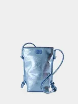 Ganni Bou Crossbody -  - Synthetic Leather - Blue