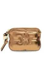 Ganni Card Holder In Gold