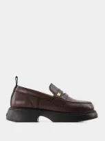 Ganni 25mm Everyday Faux Leather Loafers In Chocolate