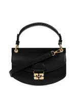 Ganni Handbag With Logo In Black