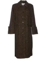 Ganni Coats In Brown