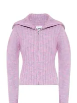 Ganni Sweater With Collar In Rose Violet