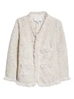 Giambattista Valli Bouclé Blazer In Cream Multicolor