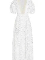 Giambattista Valli Lace-trimmed Cotton Poplin Ajour Maxi Dress In White