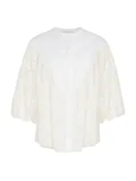 Giambattista Valli Oversized Rebrode Lace Shirt In White