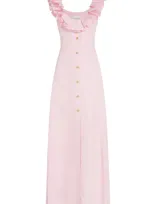 Giambattista Valli Ruffled Cotton Poplin Maxi Dress In Pink