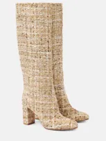 Gianvito Rossi Bouclé Knee-high Boots In Beige